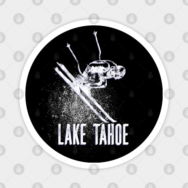 Lake Tahoe Downhill Ski Mountain Resort Vintage Skier Gift Magnet by Pine Hill Goods